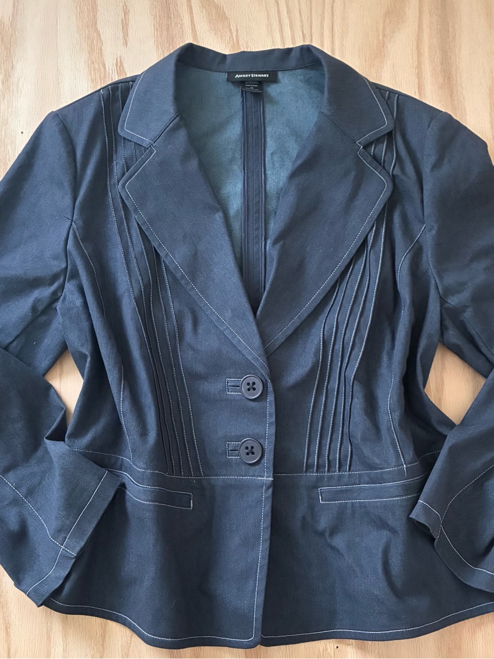Ashley Stewart Navy Tailored Button-Front Jacket Size 20